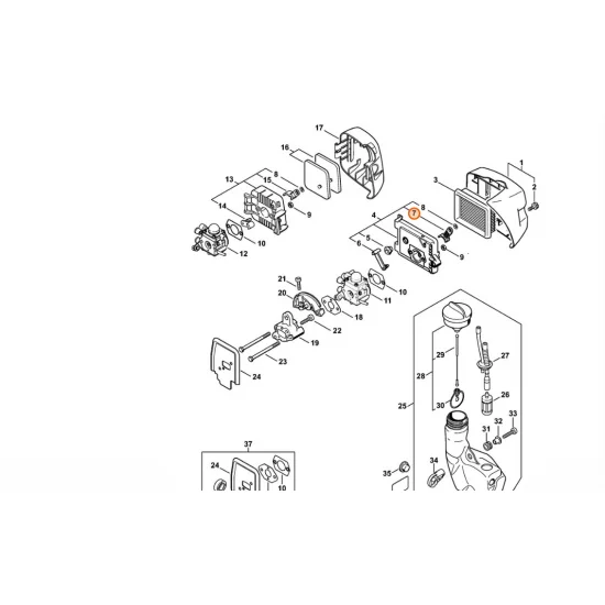 STIHL  Przysłona - choke 4140 141 3802